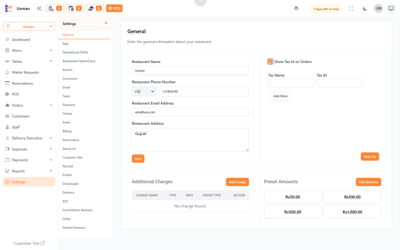 Flexible System Settings